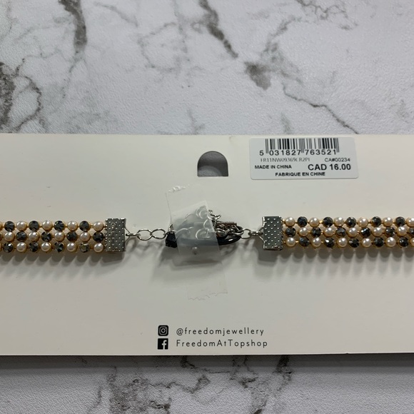💎 Topshop Freedom Pearl and Diamond Choker - Picture 3 of 3